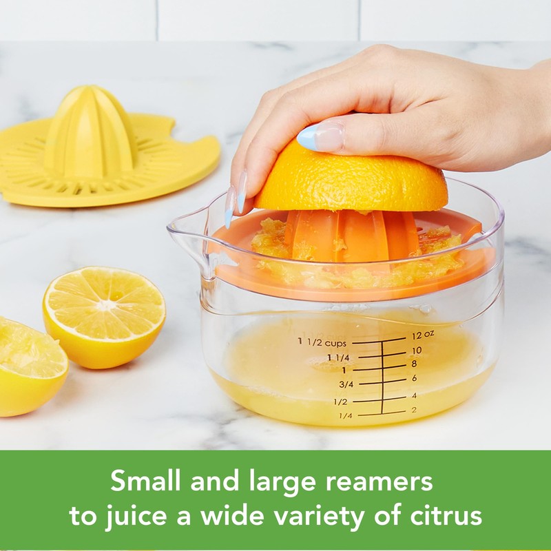 Tovolo All-in-1 Citrus Juicer and Zester Set, White & Yellow