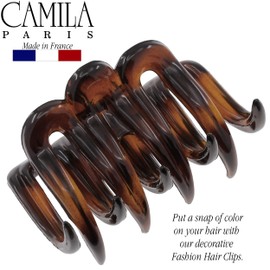 Camila Paris CP3515 French Small Hair Clips for Women Thick Hair for Long Curly Wavy Hair, Girls Hair Claw Clip, Durable Styling Big Claw Clip for Thick Hair, Strong Hold No Slip Grip, Made in France