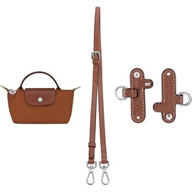 Strap for Mini Bag, Leather Crossbody Bag Strap Kit, Purse Straps Replacement Crossbody 1.2m Brown-Sliver