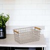 ROCKING GIFTS White Metal Basket with Wooden Handles 26cm