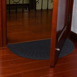 YK Decor Half Round Front Door Mat Inside Doormat Outdoor Entry Mat Non Slip Mud Dirt Trapper Mat Indoor Entrance Mat Rug Washable