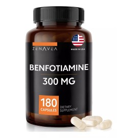 Zenavea Suplemento En Cápsula Zenavea  Suplemento Benfotiamine Vitaminas En Botella De 0l 180 Un