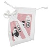 Ambesonne Pug Fabric Pouch Set of 2, I Love Dogs