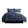 Merit Linens 8-Piece Down-Alternative Comforter Set - Twin Navy