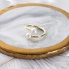 Philip Jones Gold Plated Adjustable Double Pearl Ring