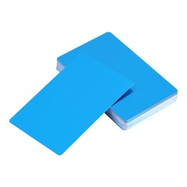 Akozon 50pcs Business Card Impressive Blank Laser Mark Engraved Metal Smooth Business Cards 5 Colours, blue, Elegant