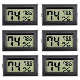 Dytabepl 6pcs Mini-Hygrometer Gauge Thermometer Innen-Luftfeuchtigkeitsmesser, Hygrometer, Digitale Thermometer Humidity Meter Tester, Luftfeuchtigkeit mit (℉) für Gewächshaus, Garten
