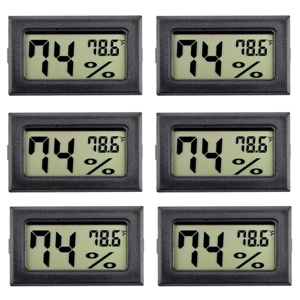 Dytabepl 6pcs Mini-Hygrometer Gauge Thermometer Innen-Luftfeuchtigkeitsmesser, Hygrometer, Digitale Thermometer Humidity