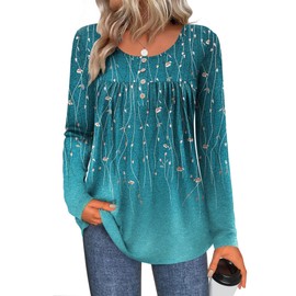 Zeagoo Women's Tunic Shirts Elegant Long Sleeve Flowy Tops Fall Boho Loose Fit Tees Teacher Outfits for Work