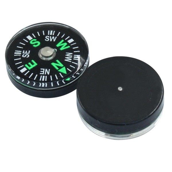 Kemcatui 15Pcs 20mm Compass Bulk, Button Compass Accessories Mini Pocket