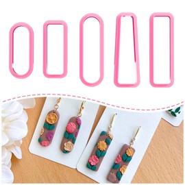 Keoker Polymer Clay Cutters, Long Dangle Shape Polymer Clay Cutter, Basic Polymer Clay Cutters, Clay Earrings Cutters. (5PCS B)