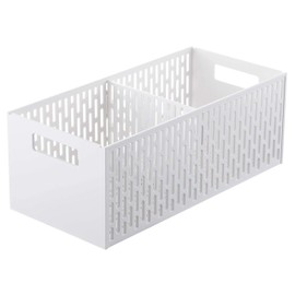 Yamazaki 5020 Stackable Vegetable Stocker, Tower Collection, White, Approx. W 6.0 x D 12.6 x H 4.8 inches (15.3 x 32 x 12.2 cm), Sliding Drawer, Storage For Root Vegetables