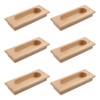 T Tulead 6 Pcs Embedded Design Wood Recessed Drawer Pulls,