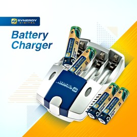 Synergy Digital Camera Battery, Compatible with Olympus C-120 Digital Camera, (AA & AAA NiMH Quick Battery Charger, Includes: 4-pk 2800mAh Rechargeable AA Ni-MH Batteries, Car & EU adapters) Battery