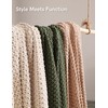 YnM Chunky Cotton Knit Throw Blanket, Cable Knit Throws for