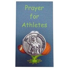 St Sebastian Athletes Prayer Set for Kids that Play Sports with Metal Token and Saint Holy Card