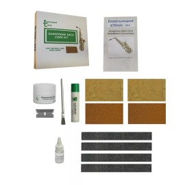 Instrument Clinic Alto Saxophone Neck Cork Kit, (2) Natural and (2) Composite Corks, Extras!