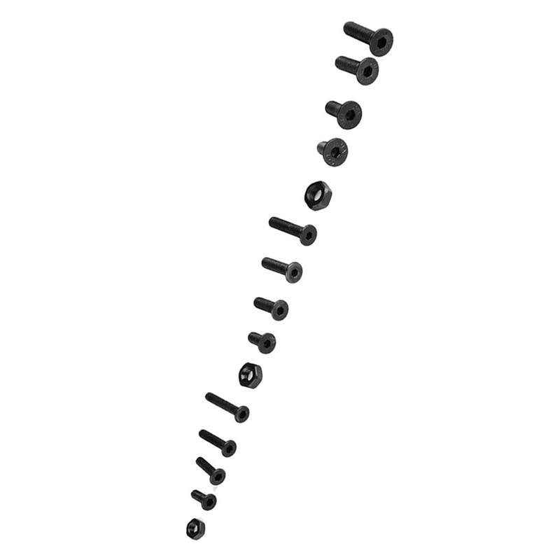 480pcs/set Black Carbon Steel Hexagonal Countersunk Screw Nut Kit M2