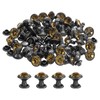QUARKZMAN Pack of 50 Black Golden Rhinestone Rivets, 8 mm