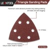 LEONTOOL 50 Pcs Triangle Sanding Pads 40 Grit 3-1/2 Inches