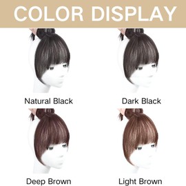 RUNRAYAY Hair Topper with Bangs Hair Clip, 360° 3D Cover Hair Toppers for Women with Thinning Hair, Straight Hair Topper Clip in Bangs Hair Piece for Women, Natural Black