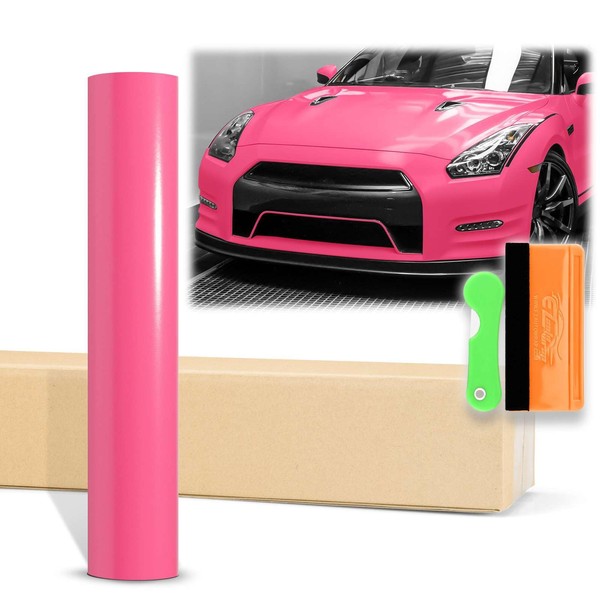 12"x60" (1FTx5FT) Satin Rose Red Matte Flat Vinyl Wrap Auto