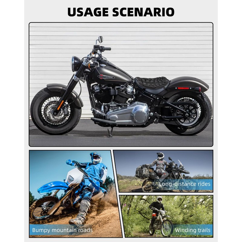Fitense 13.8x15.8in Universal Motorcycle Seat Cushion with 3D Shock Absorption
