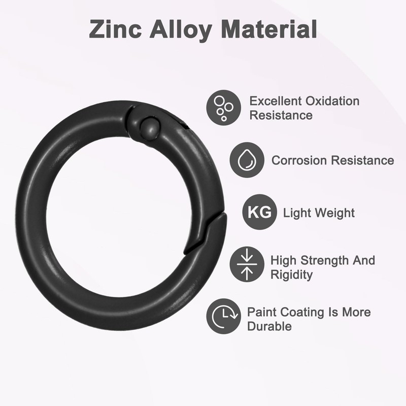 M METERXITY 12-Pack Metal Spring O Rings, 5/8" Zinc Alloy