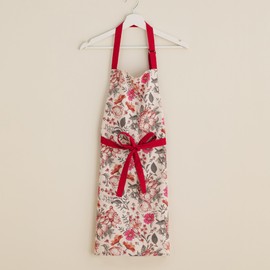 ESSEX - Patels Cooking Apron, 60 x 75 cm, 100% Cotton, Kitchen Apron, Flowers, Beige
