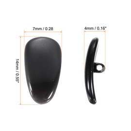 HARFINGTON 2 Pairs Eyeglass Nose Pad 4mm Thickness PVC Anti-Slip Glasses Nose Grips Imitation Pure Titanium Glasses Nose Pads for Plastic Frames Glasses Sunglasses, Black