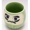 Mino Ware K11213 Feng Shui Daruma Sushi Teacup Green (Talented