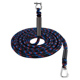 Boat Anchor Bungee Dock Line - PWC Buddy Rope Stretches 14-27ft for Jet Ski, Kayak, Quick Docking with Stainless Steel Clip, Built-in Snubber