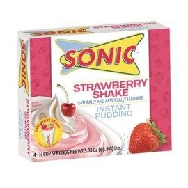 Sonic Instant Pudding, Strawberry Shake, 3.03 OZ (Pack of 12)