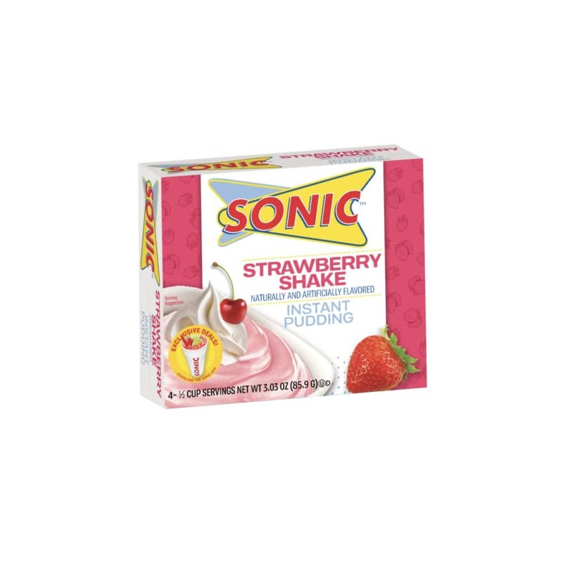 Sonic Instant Pudding, Strawberry Shake, 3.03 OZ (Pack of 12)