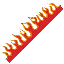 Fire Flames Patch for Iron-On or Sew On Iron-On Patch Fire Flame Iron-On Patch for Clothes Embroidered Iron-On Patch Size 12.5 x 3.2 cm