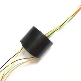 Taidacent Hollow Electrical Slip Ring 2/4/6/12 Wires Collector Ring Conductive Motor Electrical Contact Rotating Connector (6 Wires 1.5A Inner Hole 7mm Outer Diameter 22mm)