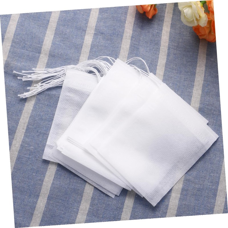 Ciieeo 100pcs Non-Woven Drawstring Tea Filter Bags for Loose Leaf
