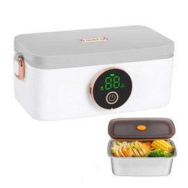 diceevil Cordless Electric Lunch Box for Adults, 34oz/1L Rechargeable Portable Food Warmer with Scheduled Heating, Electric Lunch Box for Office Car Outdoor