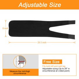 Thigh Support Brace, Hamstring Wrap Compression Sleeve with Anti-Slip Strip Support Thigh Quad Sprains, Tendonitis, Strains, Pulled Muscle Injury Rehab and Recovery, Fits Men and Women (Black)