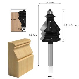 MAYLINE Router Bits Sets 1/4 Inch Shank 5 PCS, Woodwork Milling Groving Cutter Router Bit Set, Wood Miter Cabinet CNC Cutting Tool for Doors Table Shelves DIY (1/4-H2G)