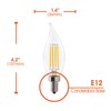 LED 5.5W Flame Tip Clear Filament Chandelier Light Bulb, 60W