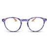 Purple Retro Bamboo Frame Round Reading Glasses for Women with
