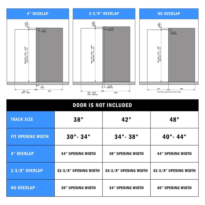 Nuk3y Concealed Sliding Barn Door Hardware with Soft Close (48""