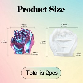 UR URLIFEHALL 2 Pcs Actvty Hand Mold Resin Creative Hand Tray Mold DIY Jewelry Storage Dish for Candle Holder Succulent Pot Home Decor Craft Gift