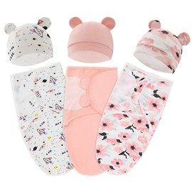 HTRTRR Baby Swaddle, Newborn Cotton Swaddle, Swaddle Wrap, Suitable for Both Babies and Toddlers for Swaddling 0-6 Months (Pink Collection for Baby Girls)