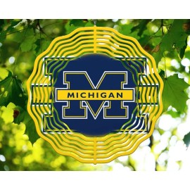 Liberty Flags & Gifts 10" University of Michigan Go Blue Wind Spinner Yard Art Decor 3D Kinetic rws132