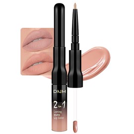 evpct 1Pcs Nude Pink Matte Lip Liner and Liquid Lipstick Stain Makeup Set for Women, Nude Long Lasting Smudge Proof Lipstick labiales matte mate larga duracion listip 24 hours originales, 56#