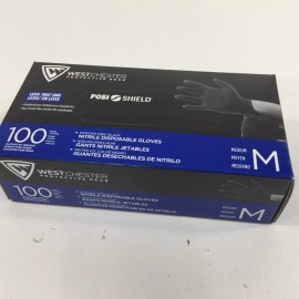 Westchester 2920 Nitrile Disposable Gloves Black M- 5 Mil- Box of 100