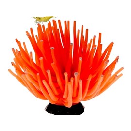 CTWPets Fluorescent Aquarium Decor – Glowing Fish Tank Ornament for Freshwater & Saltwater | Safe for Betta, Shrimp, & Tropical Fish | Includes Collector Card (Orange, Large)