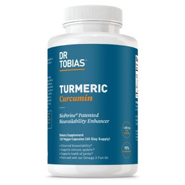 Dr. Tobias Dr. Tobias Turmeric Curcumin Supplement with BioPerine & Black Pepper, Extra Strength Curcumin Supplements for Joint Support,1500 mg per dose with 95% Curcuminoids, 120 Capsules